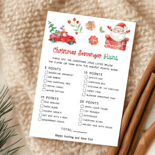 Santa Weihnachts-Schatzsuche-Spiel Feiertagskarte