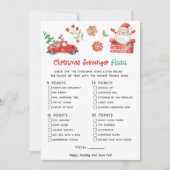 Santa Weihnachts-Schnitzeljagd-Spiel Feiertagskarte (Vorderseite)