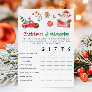 Santa Weihnachts-Spiel Scattegories Feiertagskarte