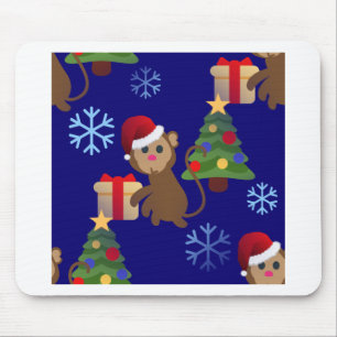 Santa Weihnachtsaffe Emoji Mousepad