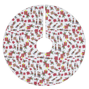 Santa Weihnachtselfen Baumskirt Polyester Weihnachtsbaumdecke