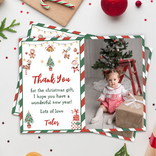 Santa-Weihnachtsfeier-Foto-Dankeschön-Karte Einladung