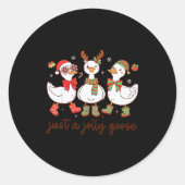 Santa Weihnachtsgans Nur eine fröhliche Gans Kinde Runder Aufkleber (Vorderseite)