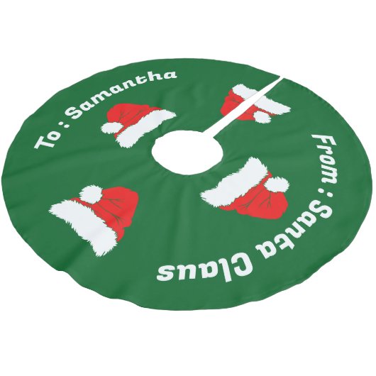 Santa Weihnachtsgeschenk Polyester Weihnachtsbaumdecke (Schrägansicht)