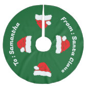 Santa Weihnachtsgeschenk Polyester Weihnachtsbaumdecke (Vorderseite)