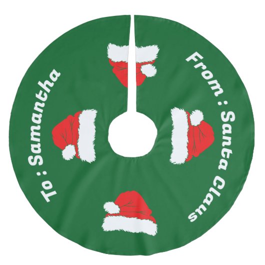 Santa Weihnachtsgeschenk Polyester Weihnachtsbaumdecke (Vorderseite)