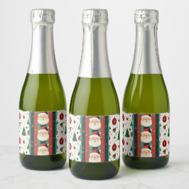 Santa-Weihnachtslabels Schaumweinetikett