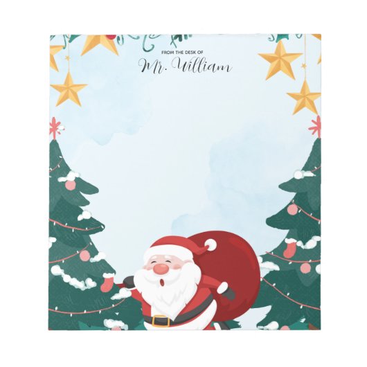 Santa-Weihnachtslehrer-Notizblock Notizblock (Vorderseite)