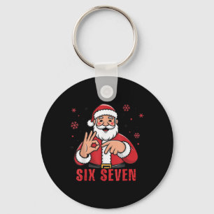 Santa Weihnachtsmeme 67 Sechs Sieben 6 7  Schlüsselanhänger