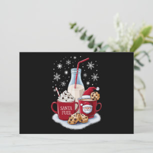 Santa Weihnachtsmilch und Kekse Latte Familie Xmas Feiertagskarte
