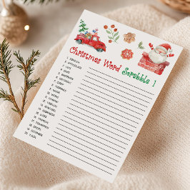 Santa Weihnachtswort-Scrabble-Spiel Feiertagskarte