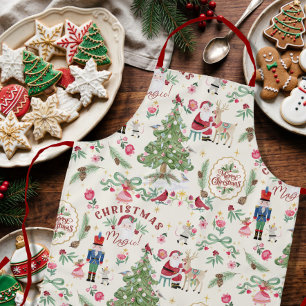 Santa Weihnachtszauber Wasserfarbe Retro Nussknack Schürze