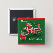 Santa-Weihnachtszug-Knopf Button (Vorne & Hinten)