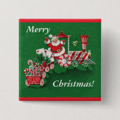Santa-Weihnachtszug-Knopf Button (Vorderseite)