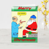 Santa, weit offen und sagen Ahhhhhhh Karte (Gelbe Blume)