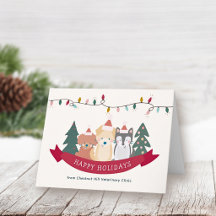 Santa Welpen Hunde Haustier Geschäft Weihnachten