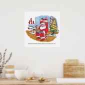 Santa Wet mattes Werteposter Poster (Küche)