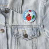 Santa White Bär mit Herz Button (Beispiel)