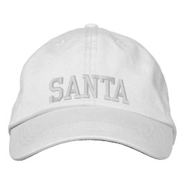 SANTA White On White Athletic Chic Font Bestickte Baseballkappe