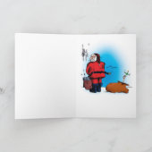 Santa Whiz Funny Cartoon Feiertagskarte (Innenseite)