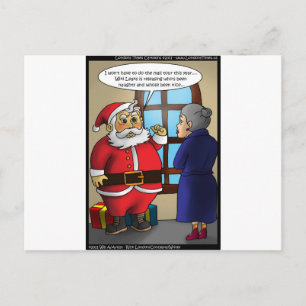 Santa & Wiki Leaks Lustige Geschenke T-Shirts & Ka Feiertagspostkarte