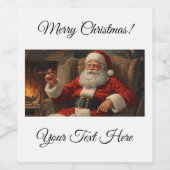 Santa Wine Bottle Label Weinetikett (Einzelnes Label)