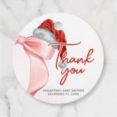 Santa Winter Baby Dusche Runde Geschenkanhänger (Vorderseite)