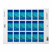 Santa Winter Scene Gift Tag Labels Adressaufkleber (Vorne)