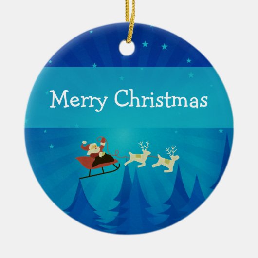 Santa Winter Szene Ornament (Vorne)