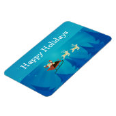 Santa Winter Szene Rectangle Magnet (Linke Seite)