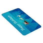 Santa Winter Szene Rectangle Magnet (Rechte Seite)