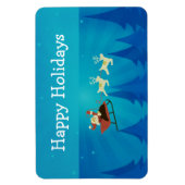 Santa Winter Szene Rectangle Magnet (Vertikal)