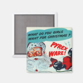 Santa wird dir einen Pyrex-Magneten bringen Magnet (Vorderseite/Rückseite)