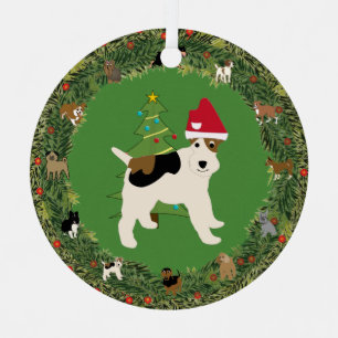 Santa Wire Fox Terrier Ornament Aus Metall