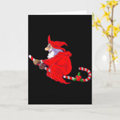 Santa Witch Candy Cane Christmas Santa Hat Funny C Karte (Gelbe Blume)
