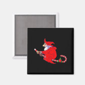 Santa Witch Candy Cane Christmas Santa Hat Funny C Magnet (Vorderseite/Rückseite)