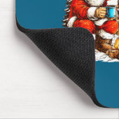 Santa With Bigfoot Christmas Campfire Funny Sasqua Mousepad (Ecke)