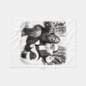 Santa With Bigfoot Christmas Lights Funny Sasquatc Fleecedecke (Vorderseite (Horizontal))