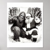 Santa With Bigfoot Christmas Lights Funny Sasquatc Poster (Vorne)