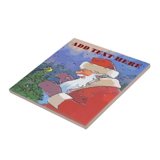 Santa with Bird Fliese (Seite)
