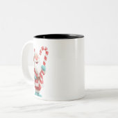 Santa with Candy Stick – Festive Christmas Coffee  Zweifarbige Tasse (Vorderseite Links)