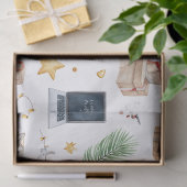 Santa with computer and Surfboard on Christmas  Seidenpapier (Geschenk)