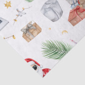 Santa with computer and Surfboard on Christmas  Seidenpapier (Detail)