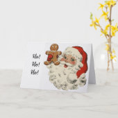 Santa With Gingerbread Man Christmas Card Karte (Gelbe Blume)