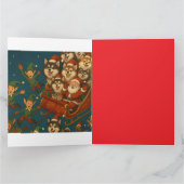 Santa with joyous pups and elves! karte (Innenseite)