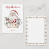 Santa with Presents Christmas Begleitkarte (Vorne/Hinten)