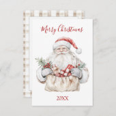 Santa with Presents Christmas Mitteilungskarte (Vorne/Hinten)