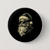 Santa With Sungles Christmas Xmas For Men Boys Button (Vorderseite)