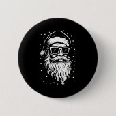 Santa With Sungles Christmas Xmas For Men Boys Button (Vorderseite)