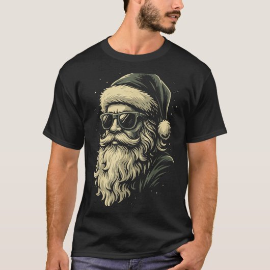 Santa With Sungles Christmas Xmas For Men Boys T-Shirt (Vorderseite)